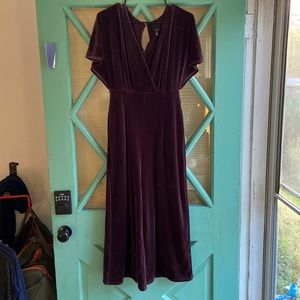 Anthropologie Graylin Velvet Jumpsuit